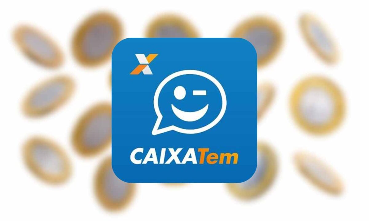Logo do Caixa Tem e moedas.