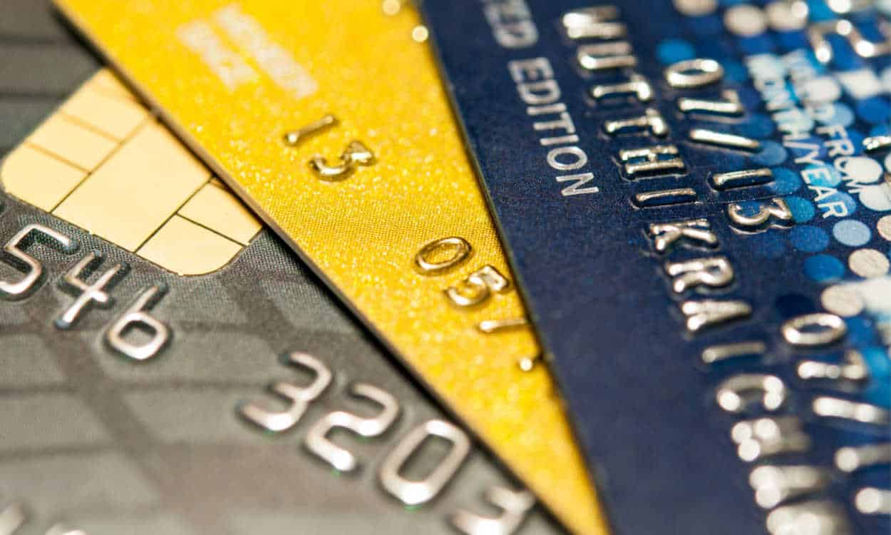 closeup de conjunto de cartão de crédito