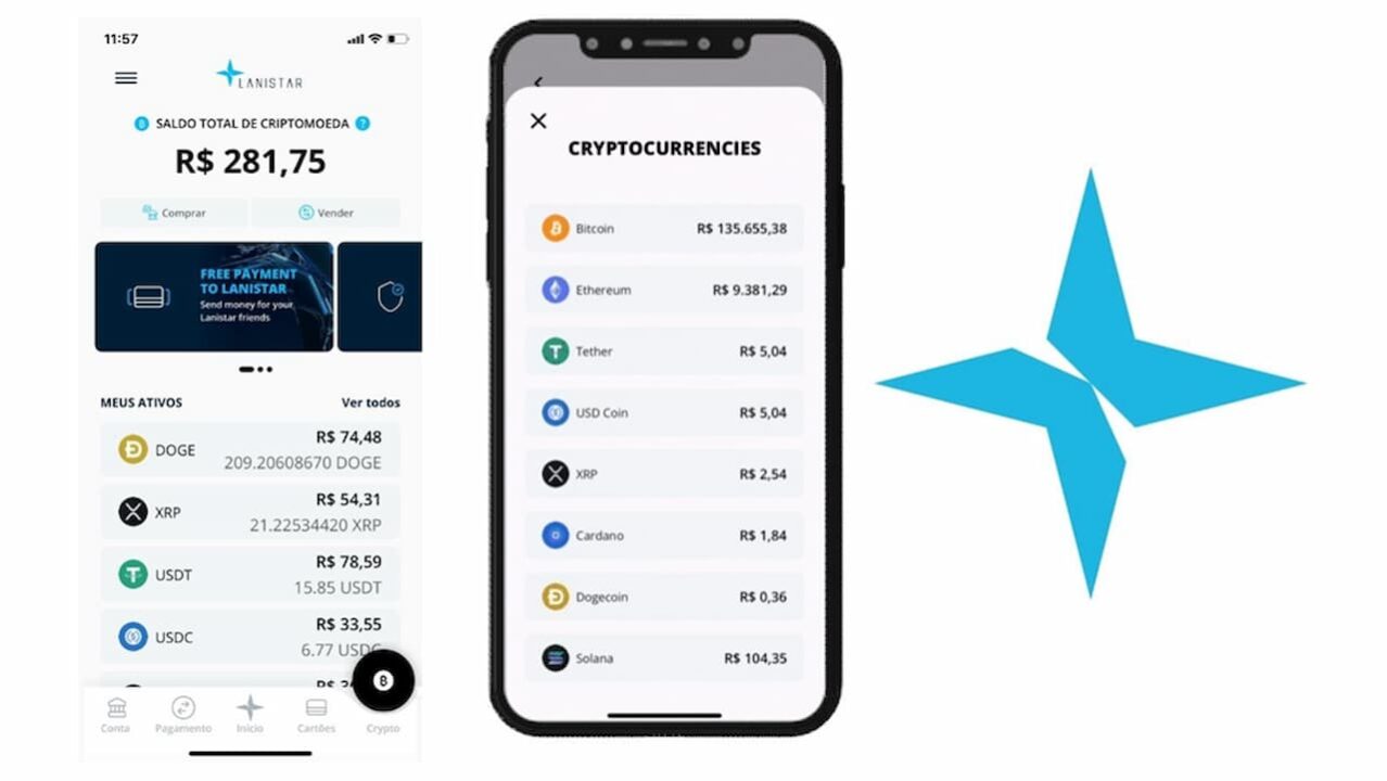 Lanistar cryptocurrencies app e logo