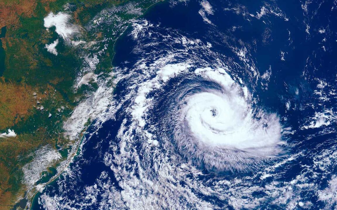 Imagem de satélite de um ciclone