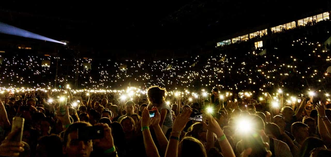 fãs em show