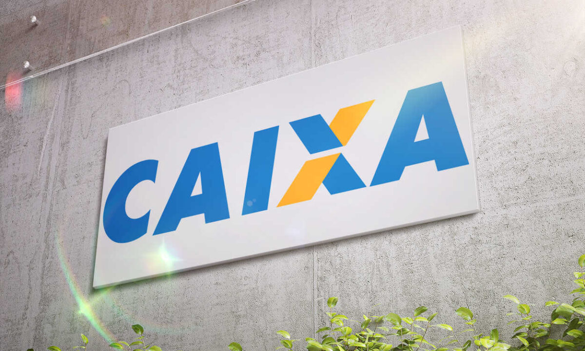 Letreiro com a logo da Caixa Econômica Federal