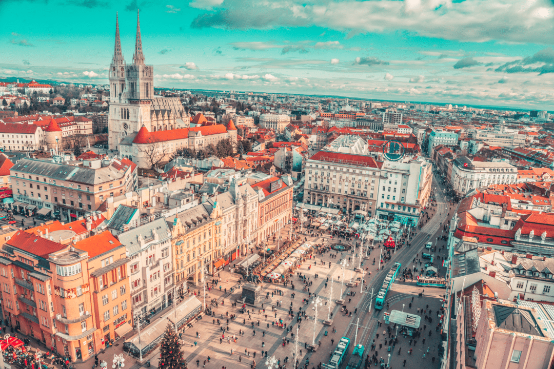 Imagem aérea de Zagreb 