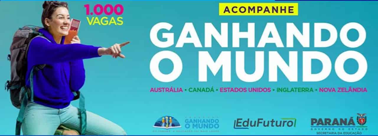 Folder do Programa "Ganhando o Mundo", go Governo do Paraná