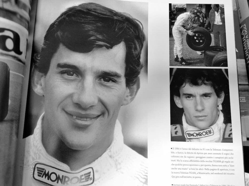 revista com fotos de ayrton senna em preto e branco