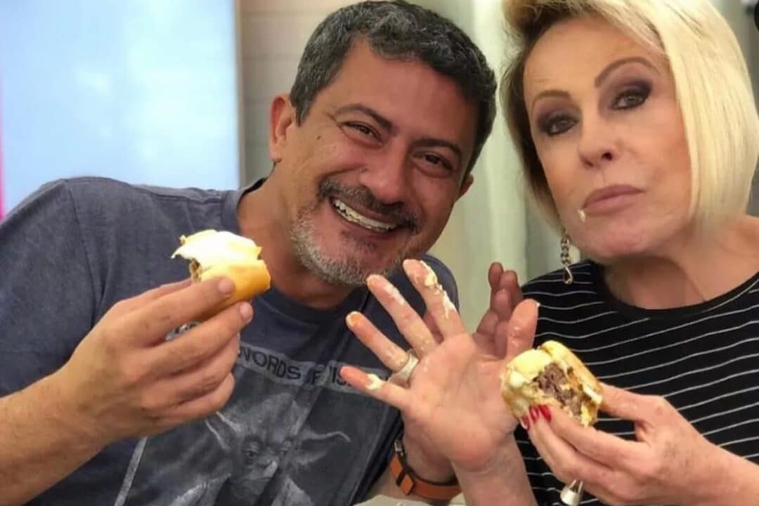 Imagem de Tom Veiga, intérprete do Louro José, com Ana Maria Braga.