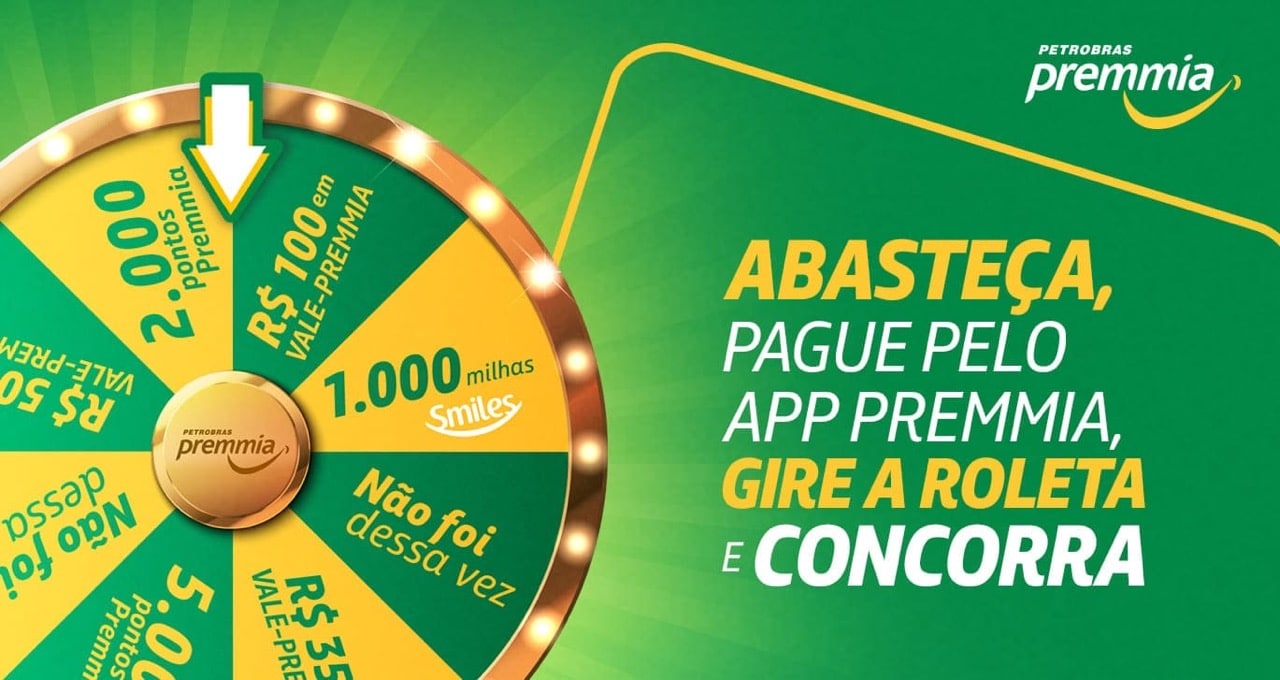 Imagem de divulgação de premiação da Premmia, que garante combustível grátis.