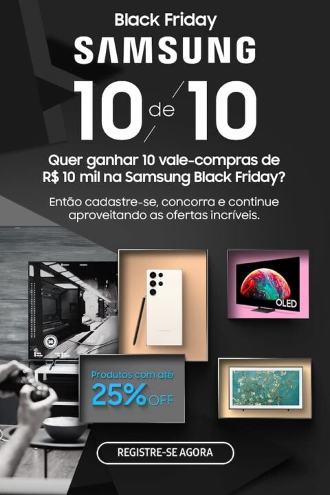 Imagem do banner de Black Friday da Samsung.