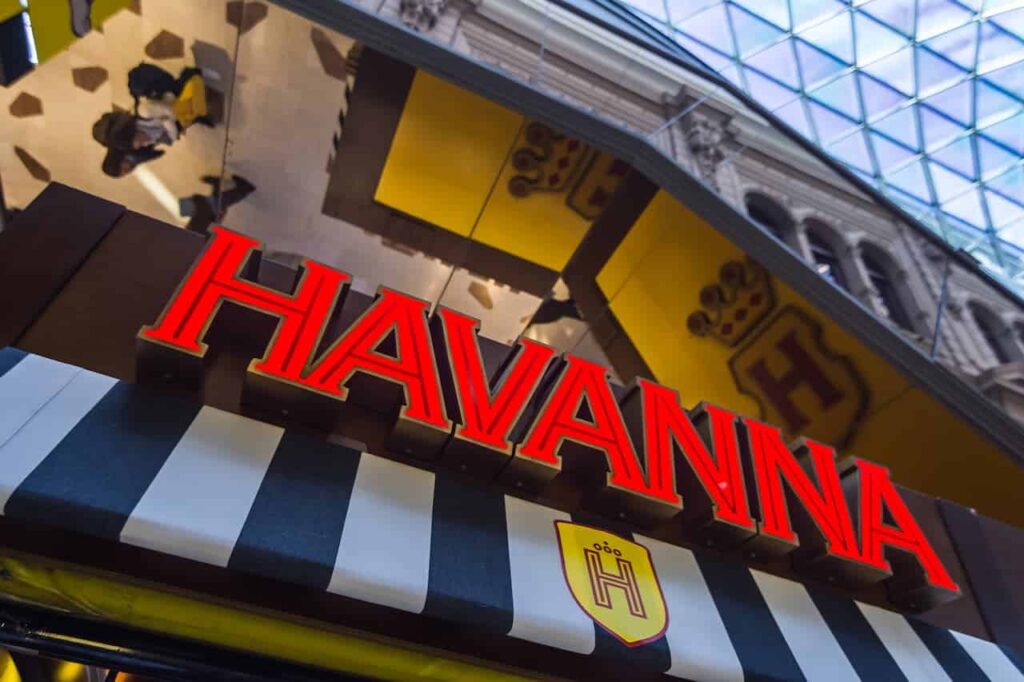placa de loja da Havanna