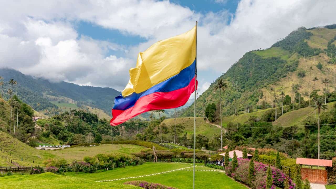 Colômbia simbolizando países mais baratos para viver