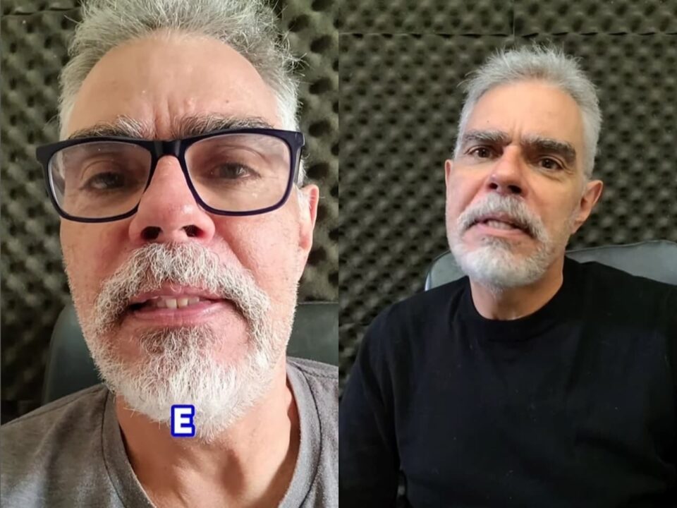 Montagem com duas imagens de Nizo Neto, filho de Chico Anysio