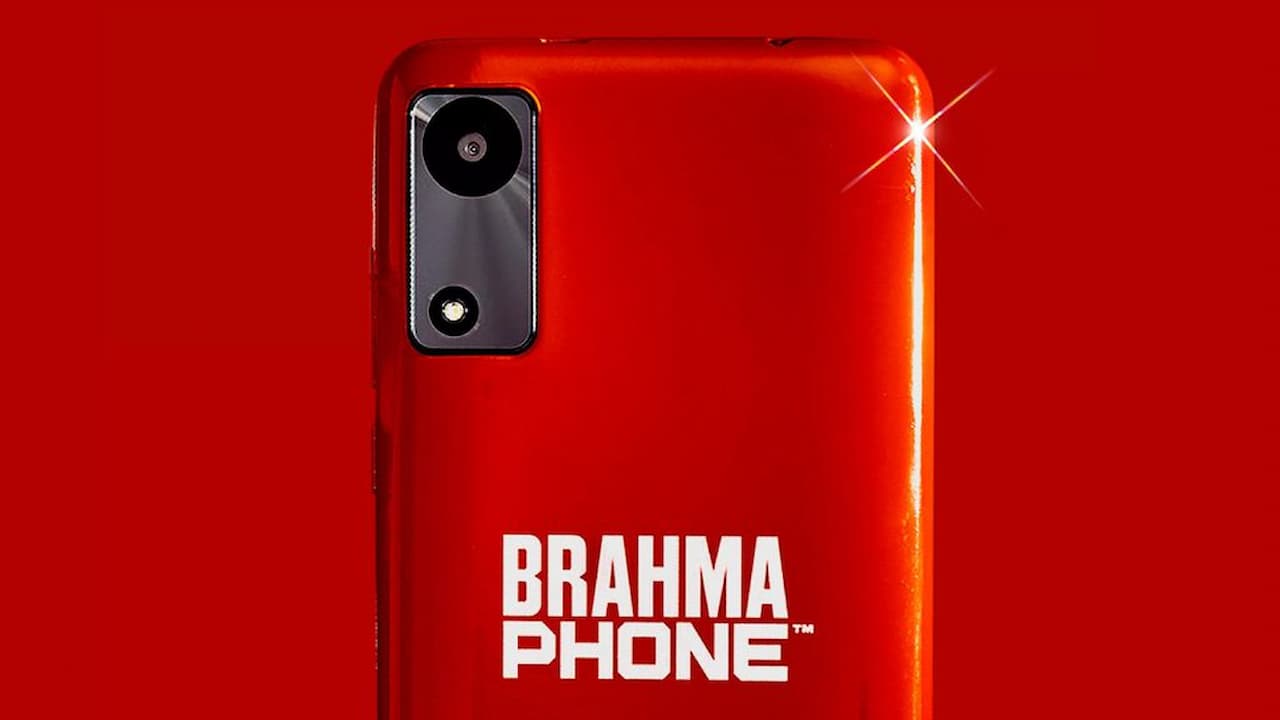 Parte traseira do celular descartável de Carnaval da Brahma