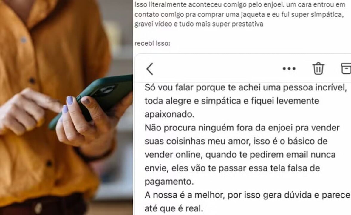 Imagem da conversa do golpista com a vítima
