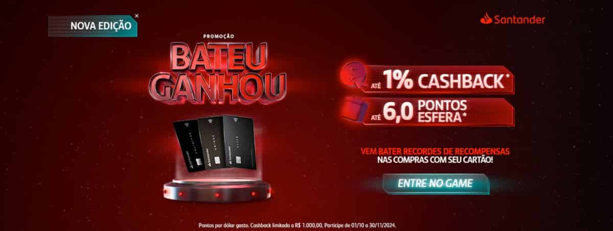 bateu ganhou santander