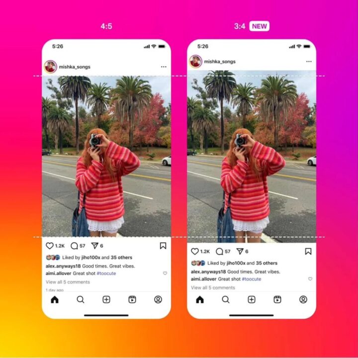 Nova atualização do Instagram permite fotos no formato 3:4 sem cortes