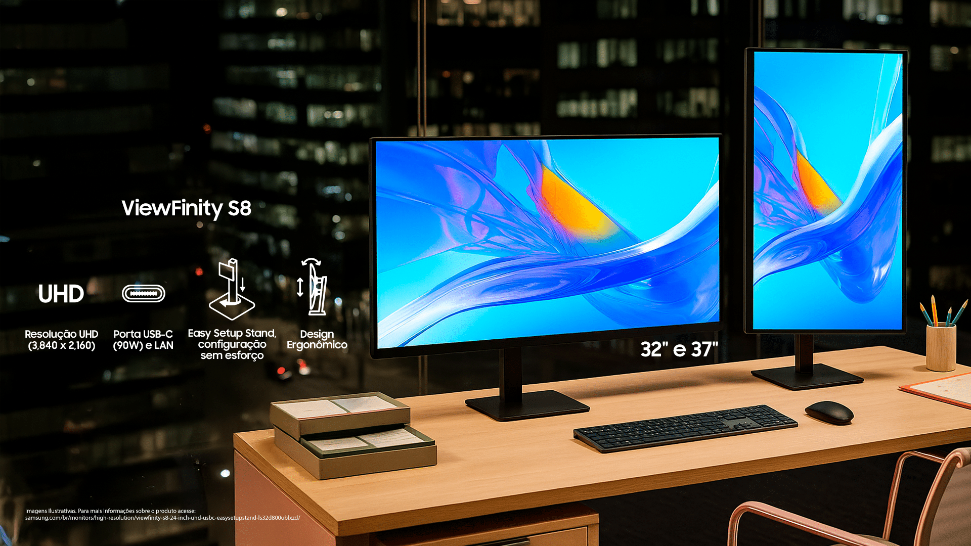 Samsung amplia ViewFinity S8 com modelo de 37 polegadas; novidade chega ao Brasil
