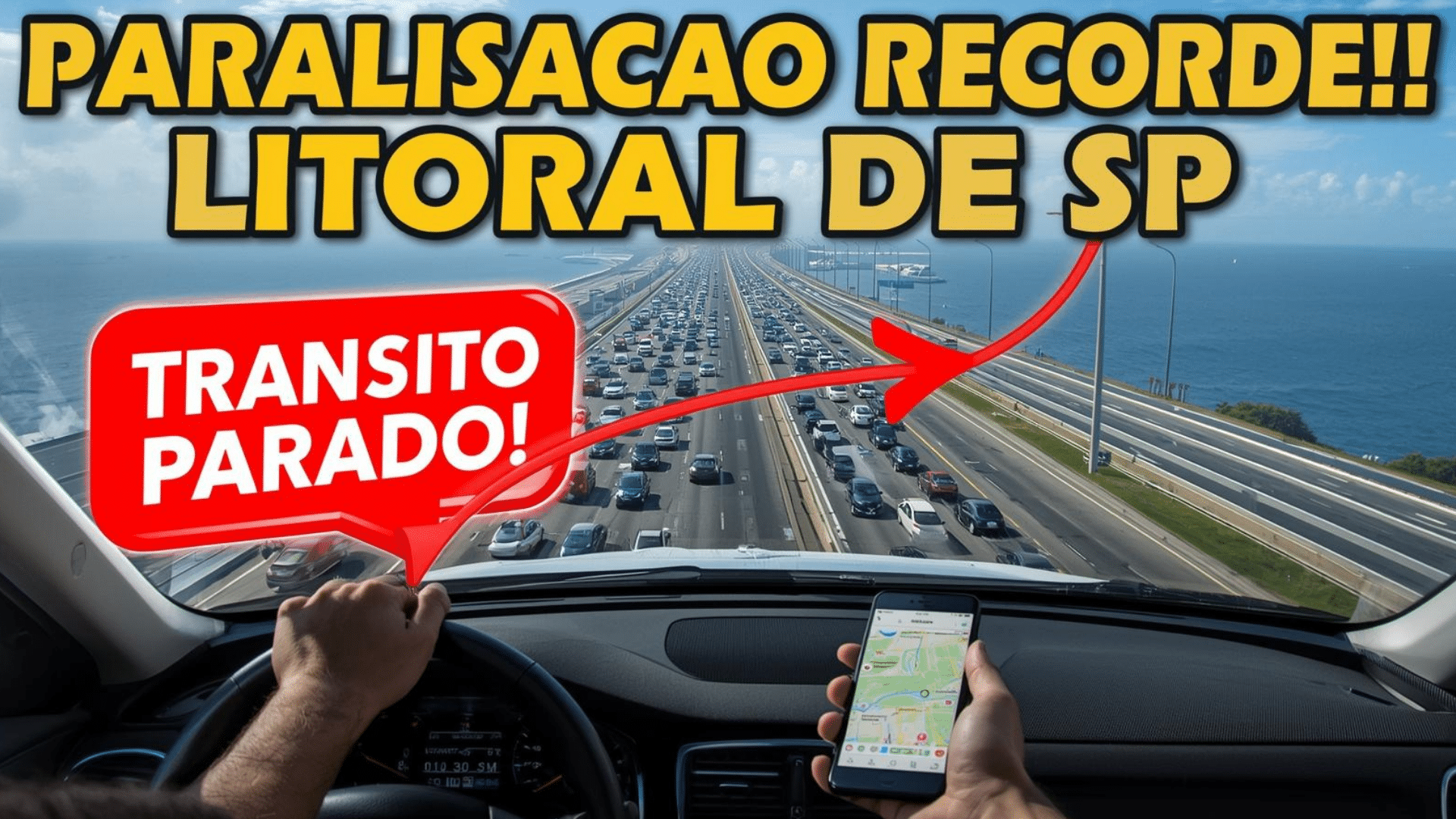 Antes do Ano Novo, rodovias do litoral de SP registram engarrafamento recorde