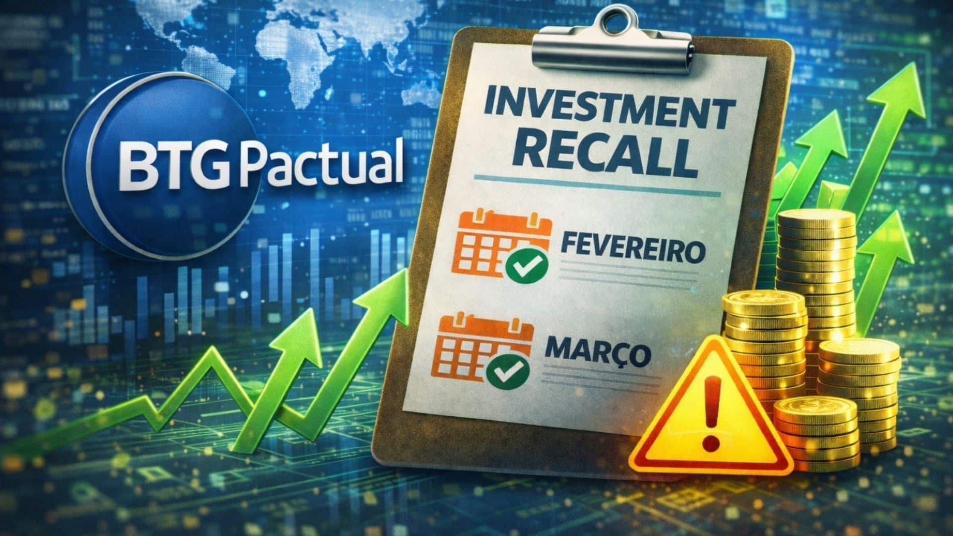 BTG Pactual anuncia recall de investimentos: ações são recomendadas para Fevereiro e Março