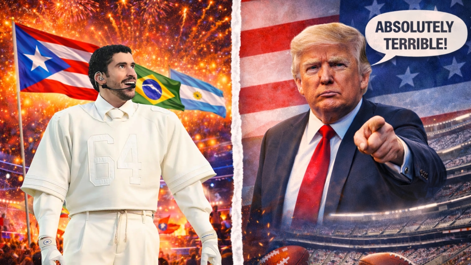 Trump critica show de Bad Bunny no Super Bowl