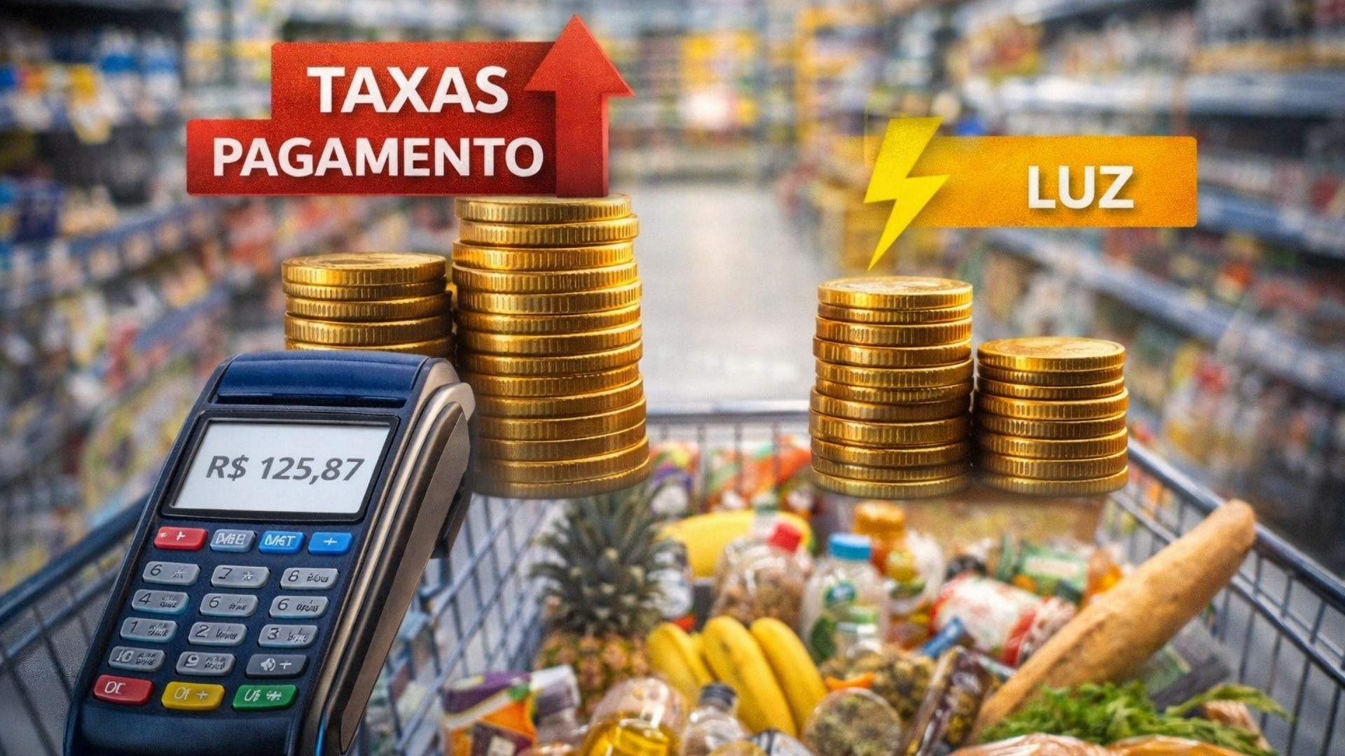 Rede de supermercados paga mais em taxas do que em luz