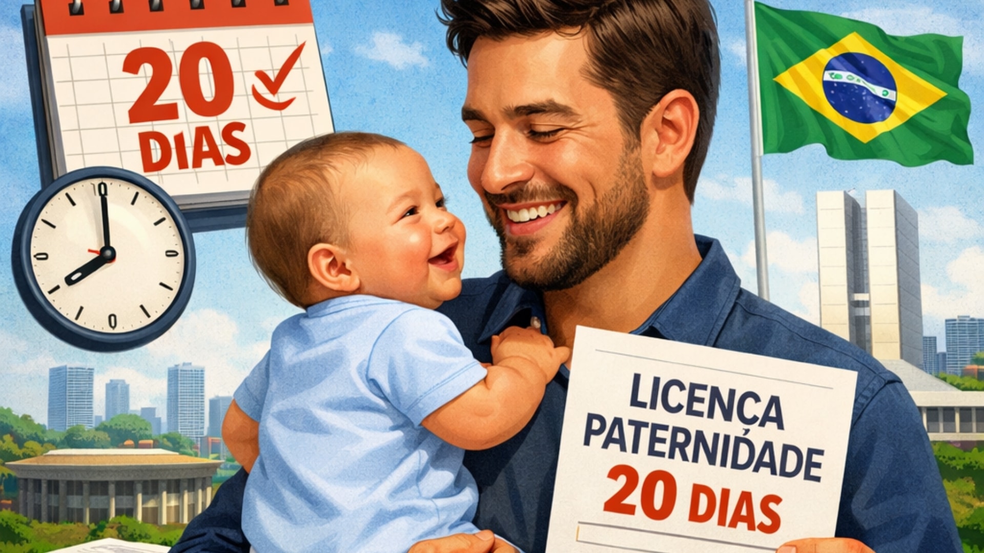 Licença-paternidade pode chegar a 20 dias no Brasil