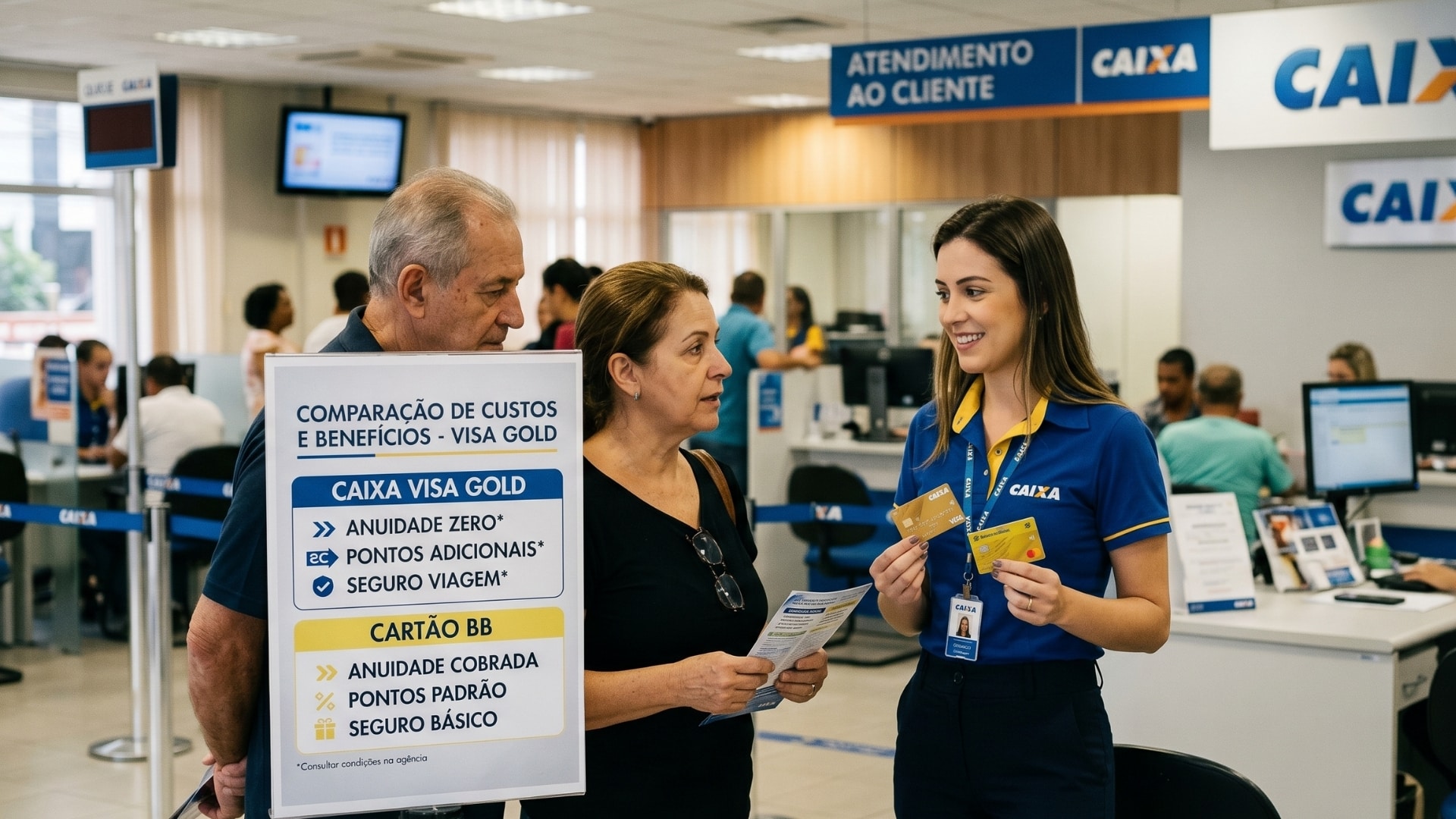 Caixa Visa Gold supera cartão do BB em custo e benefícios