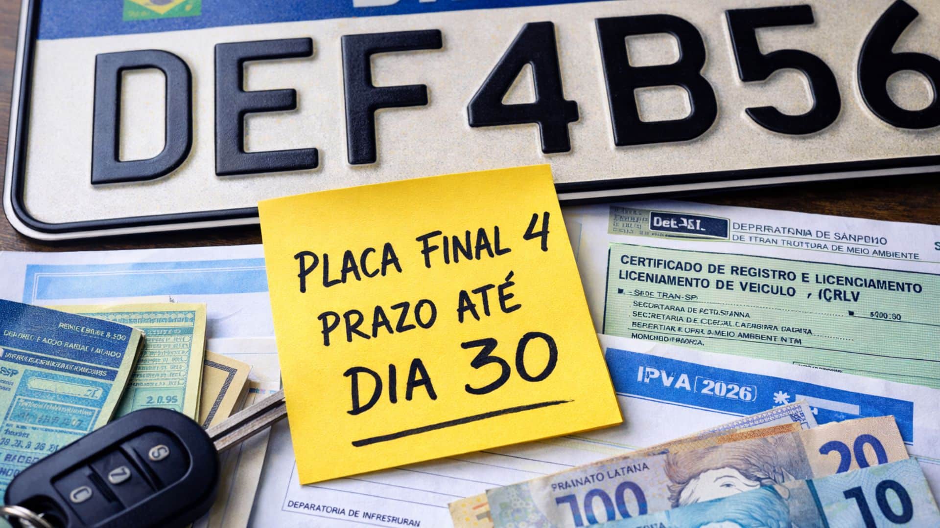 Donos de veículos com placa 4 têm prazo até o dia 30