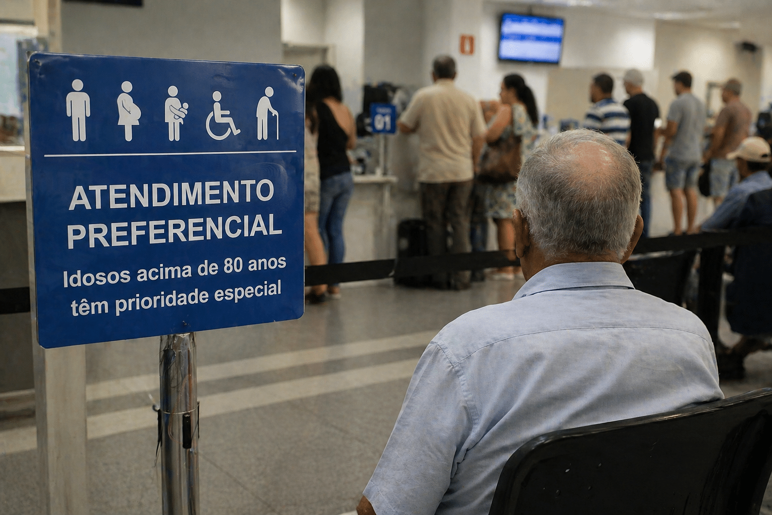 Atendimento preferencial muda entre idosos de 60 e 80 anos