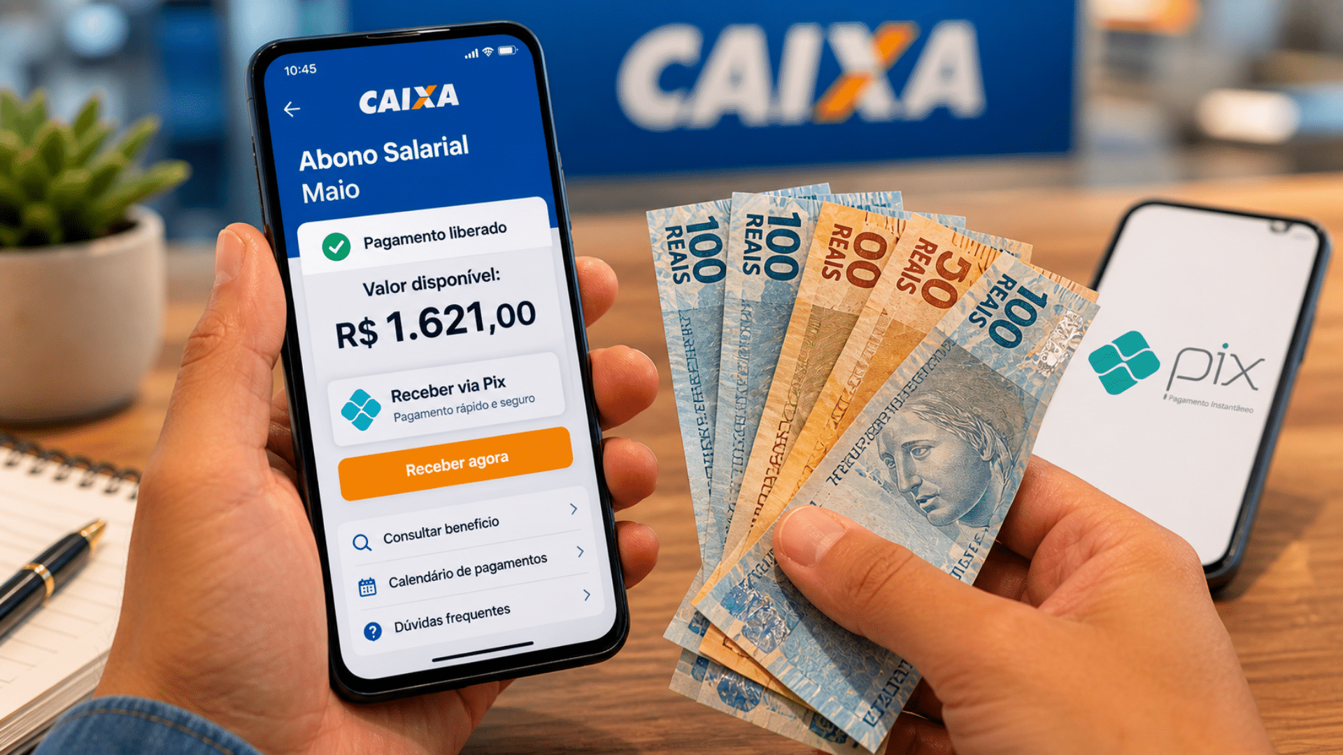 Caixa paga abono salarial de maio via Pix; veja quem recebe