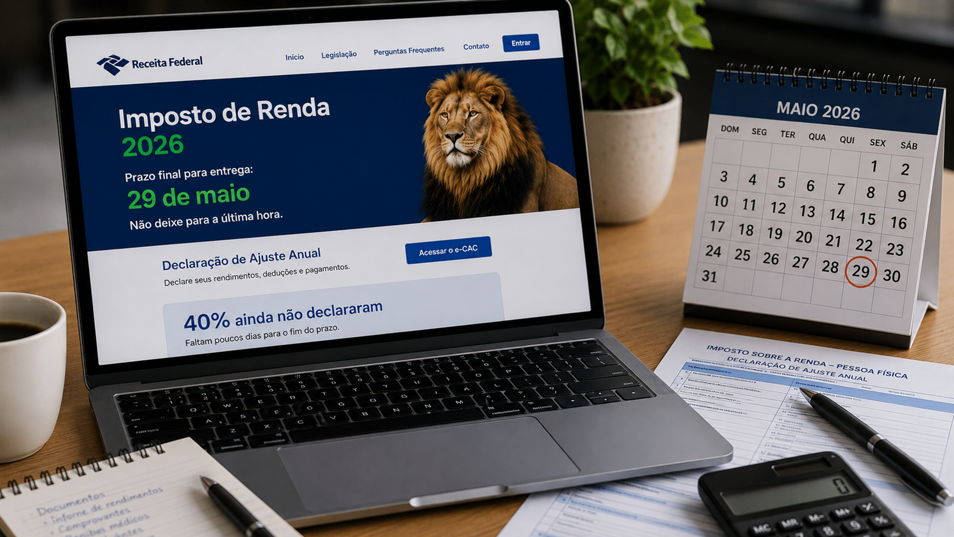 40% ainda não declararam IR 2026; prazo final se aproxima