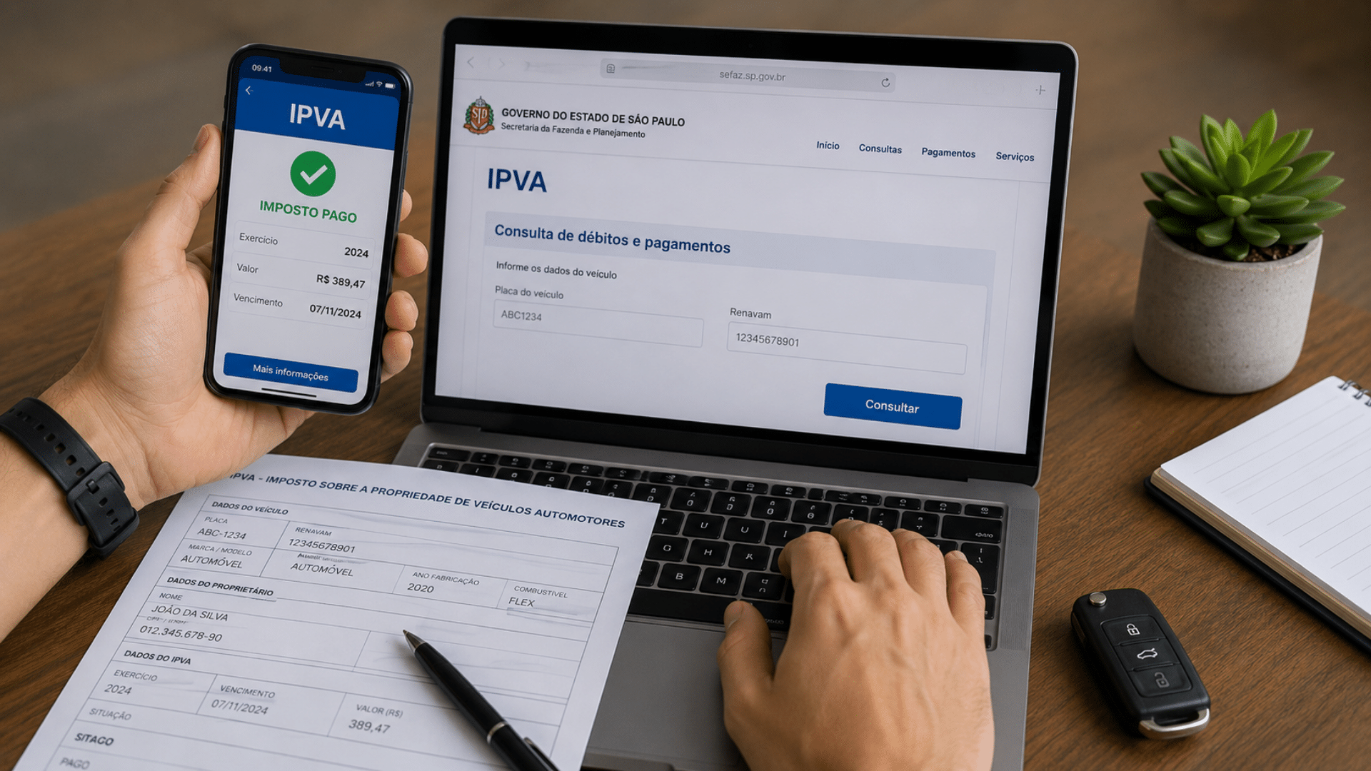 Suspensão do IPVA vale para grupo específico; confira regras da medida
