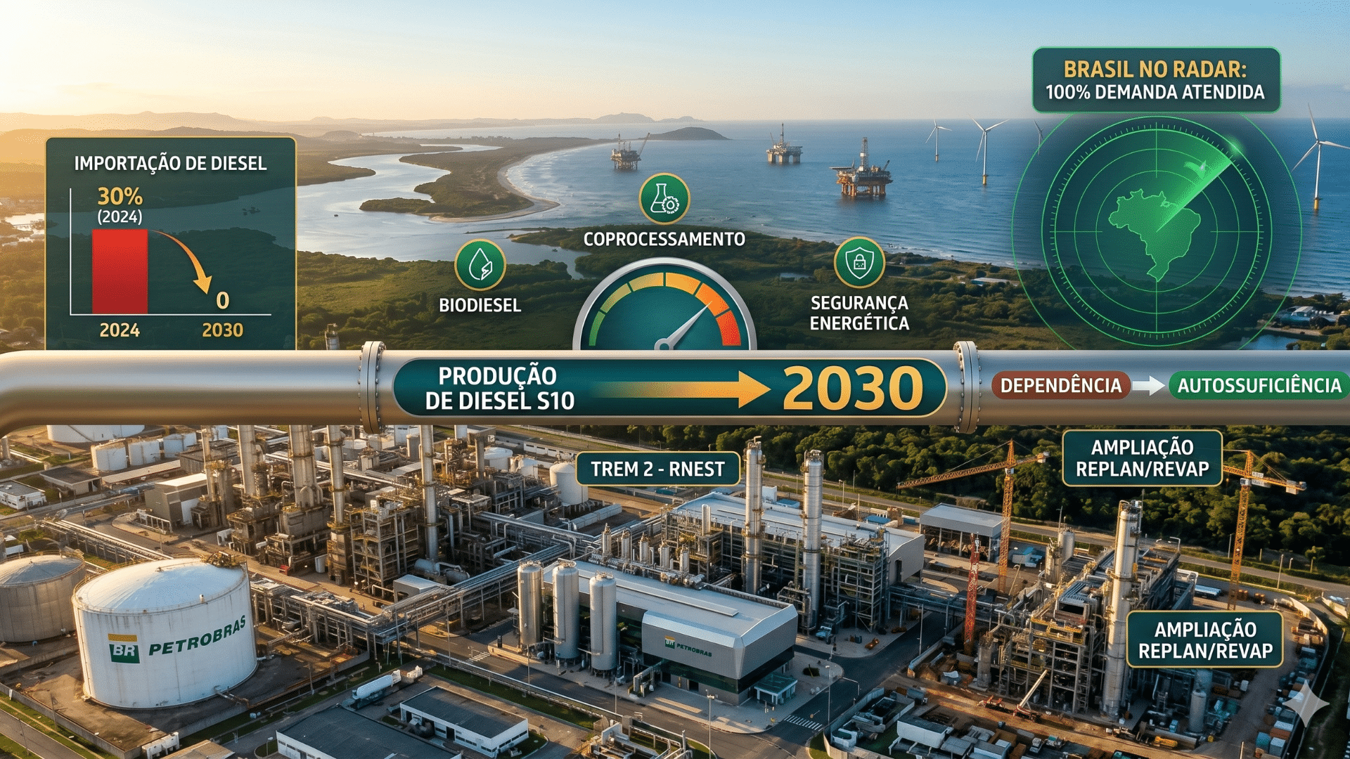 Brasil pode atingir autossuficiência em diesel até 2030, diz Petrobras