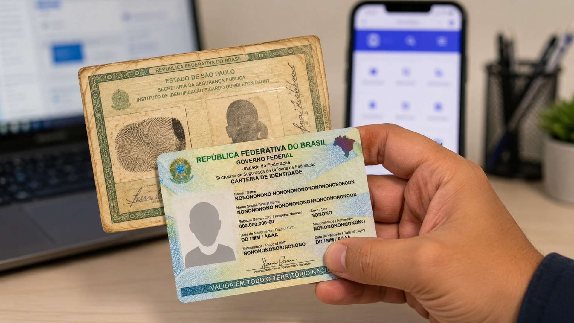 Carteira de identidade antiga terá substituição obrigatória até 2027