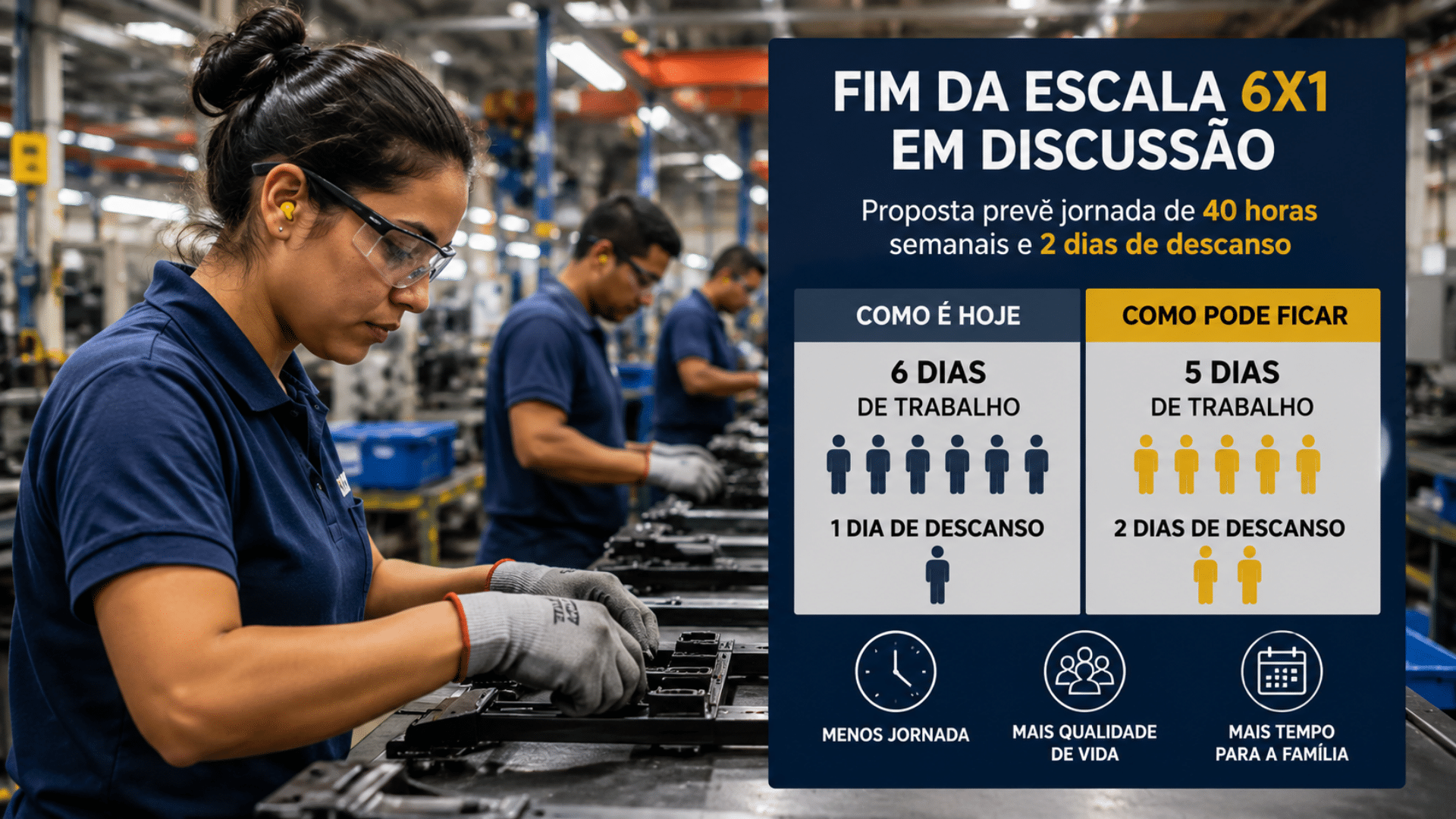Mudança na escala 6×1 está em debate e pode afetar milhões de trabalhadores