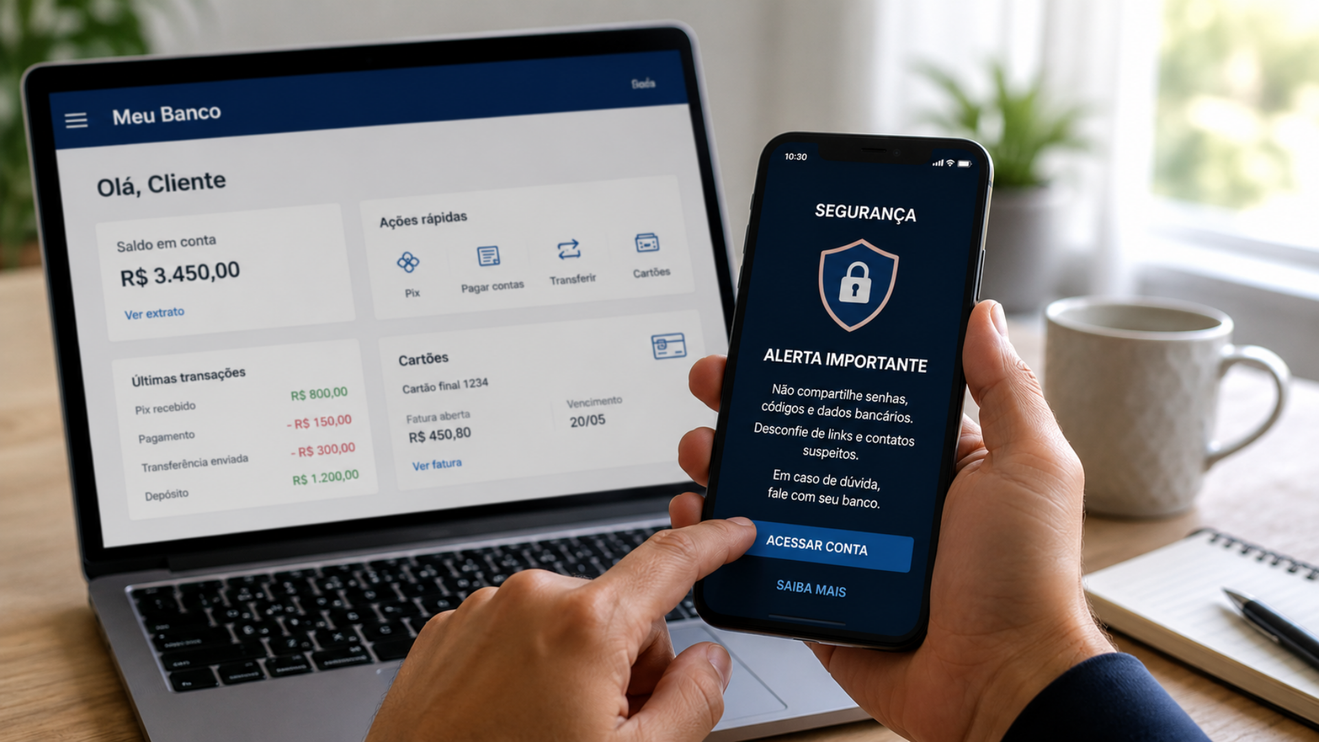 Conta corrente: bancos divulgam alerta sobre segurança digital