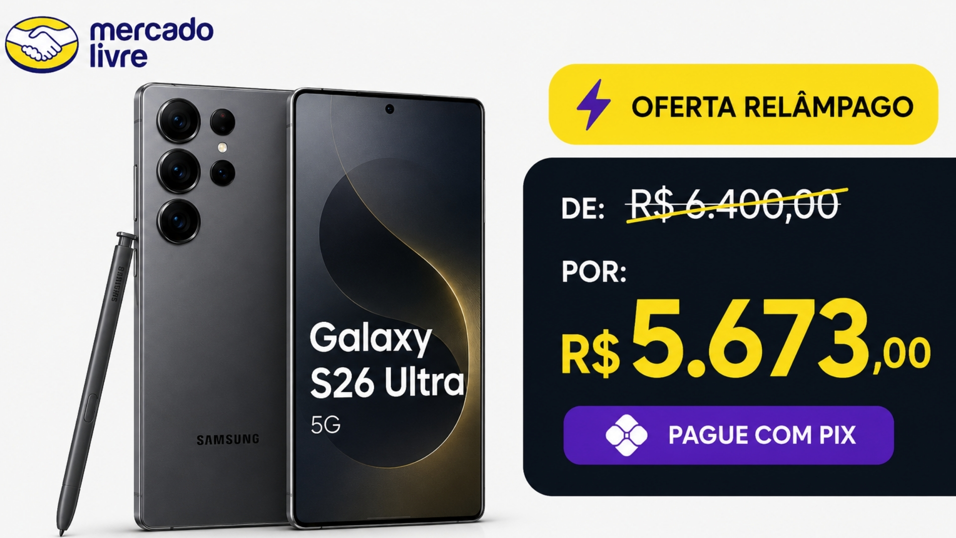 Galaxy S26 Ultra reúne câmera de 200 MP e IA em promoção