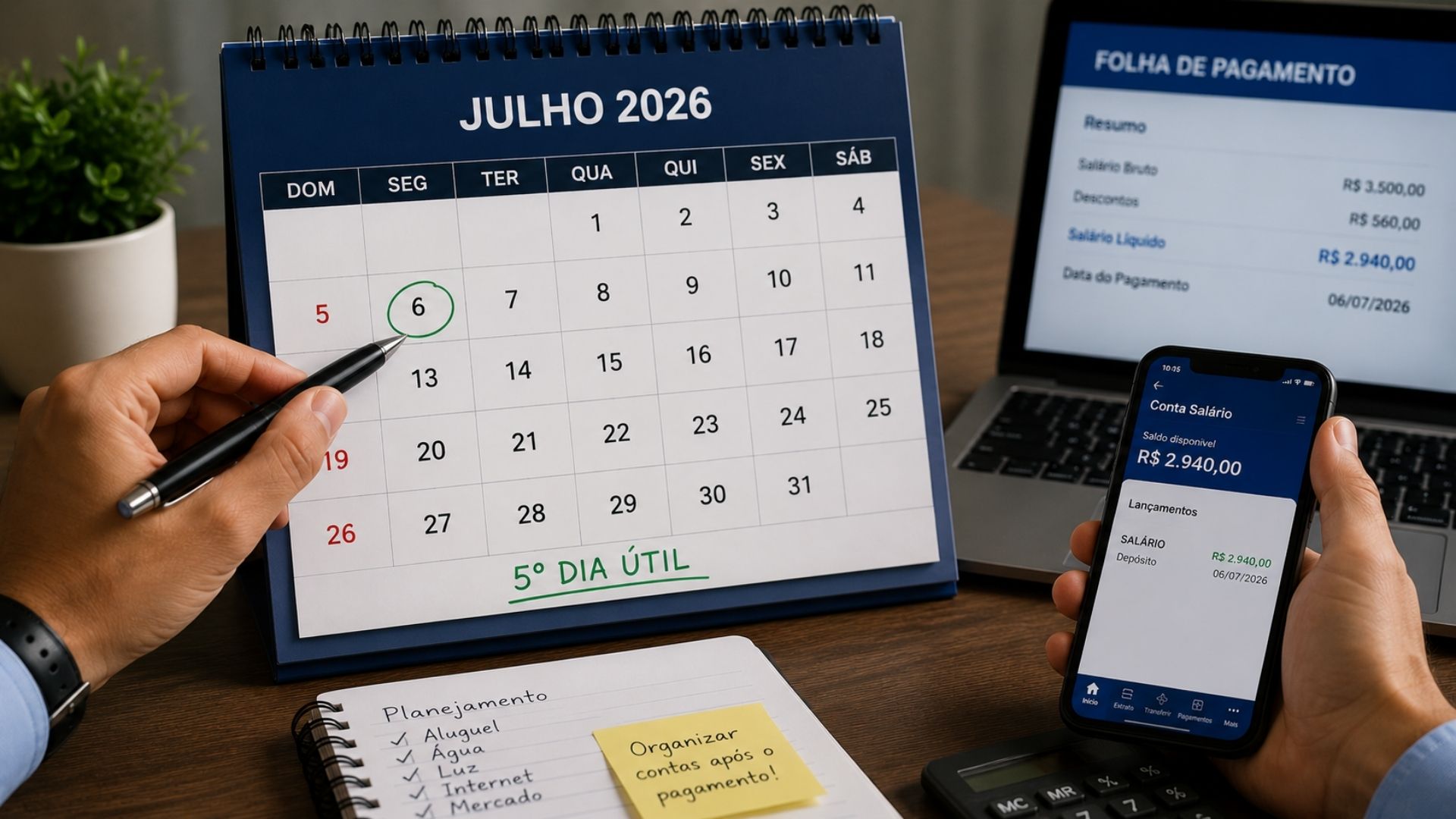 Data do quinto dia útil de julho de 2026 é definida; confira