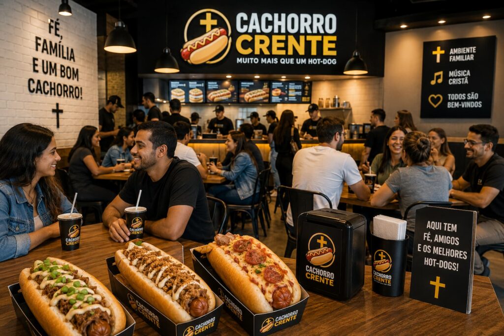 cachorro crente hot-dog