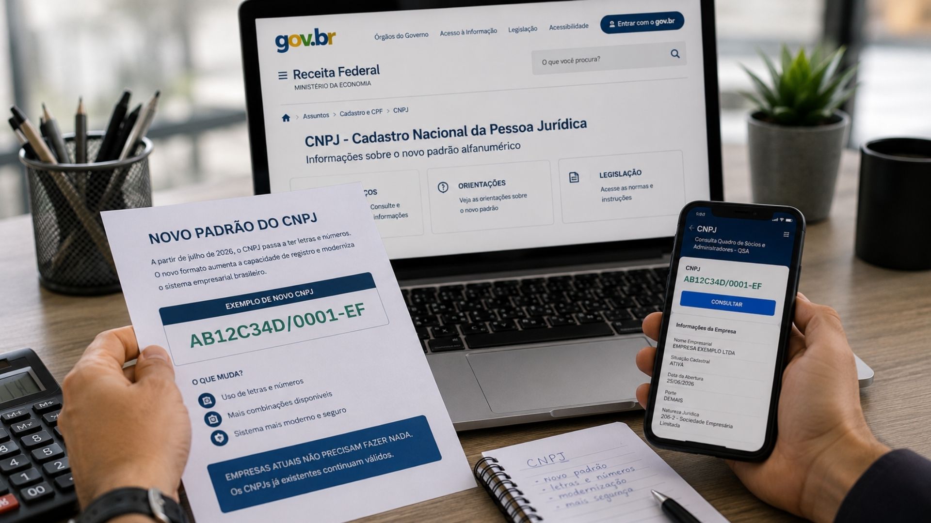 Receita Federal fará parada para implantar novo CNPJ alfanumérico; veja o que muda