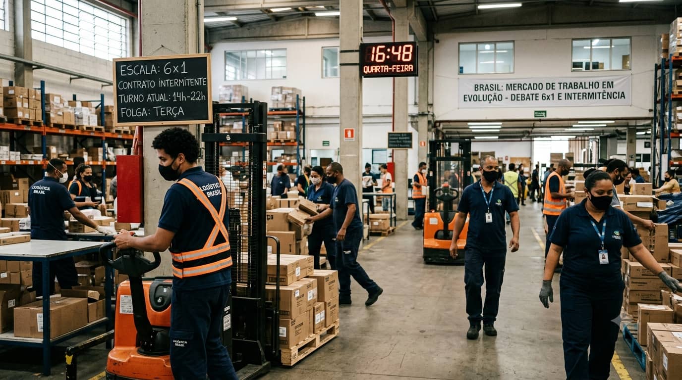 Trabalho intermitente avança no Brasil em meio ao debate sobre a escala 6×1