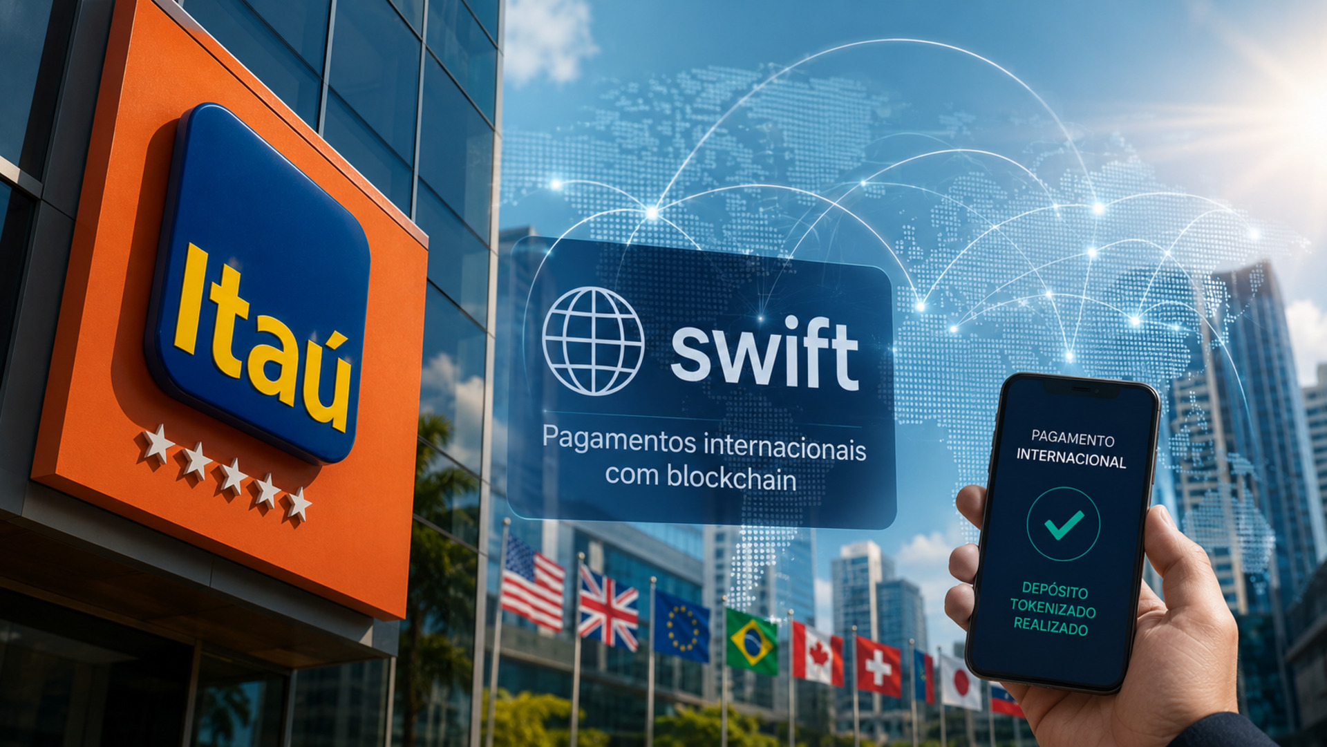 Swift inicia testes com 17 bancos, e Itaú representa o Brasil em projeto de tokenização