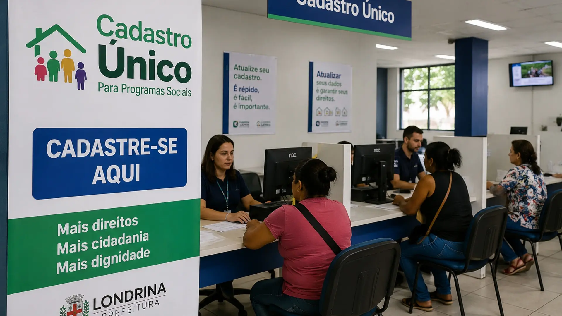 Londrina abre 5 mil vagas no CadÚnico para famílias com cadastro desatualizado