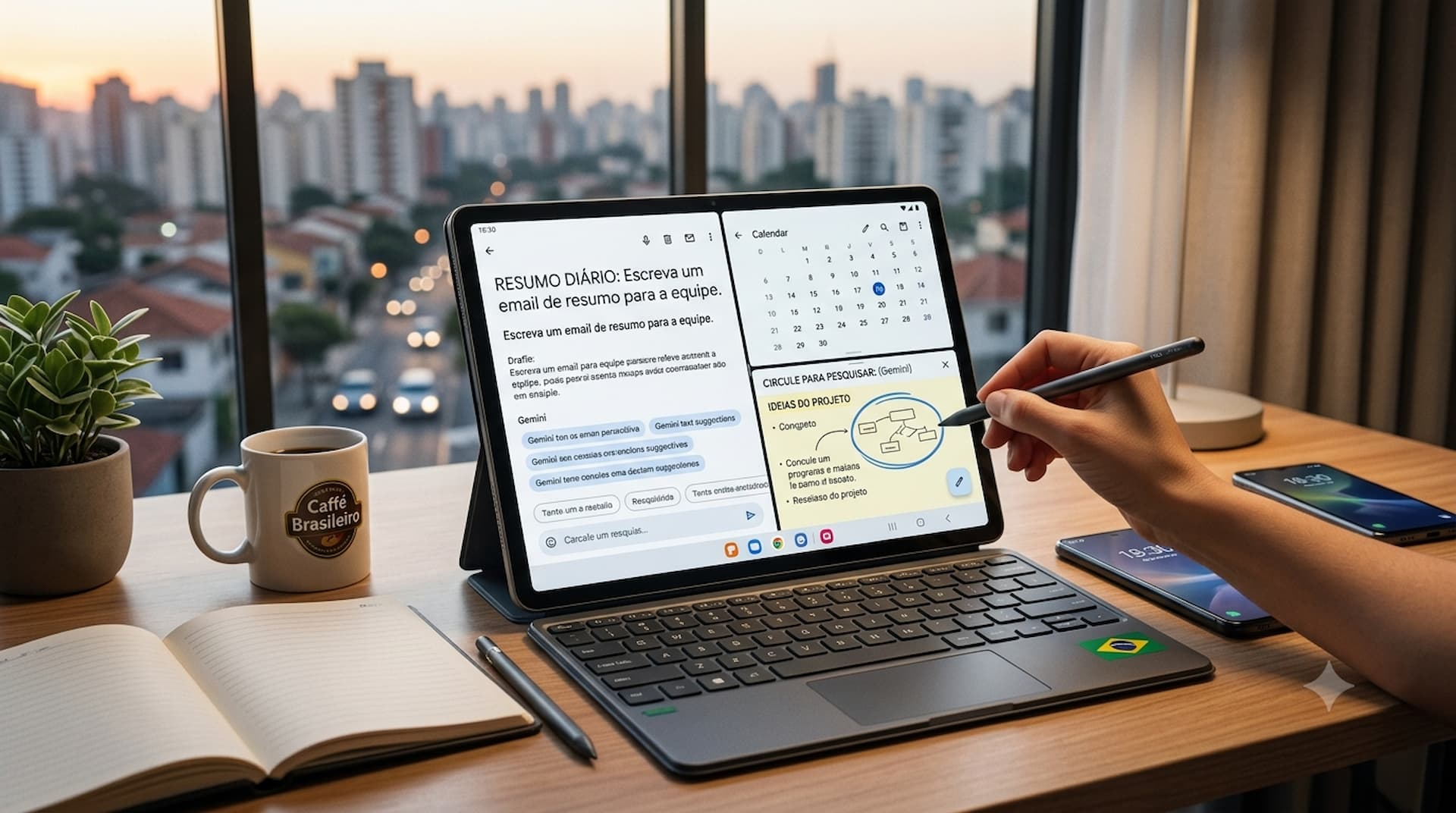 TCL estreia tablet com Gemini, tela de 11,5 polegadas e recursos para trabalho